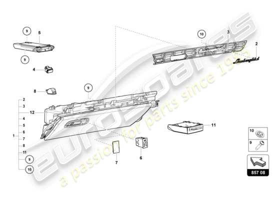 a part diagram from the Lamborghini Huracan Tecnica parts catalogue