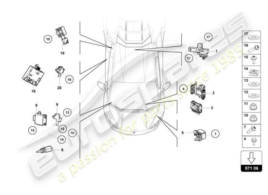 a part diagram from the Lamborghini Huracan Tecnica parts catalogue