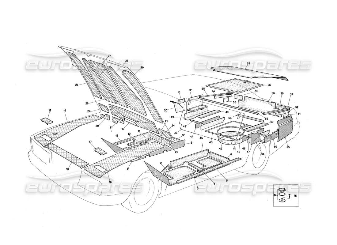 Maserati QTP.V8 4.9 (S3) 1979 Carpets Parts Diagram