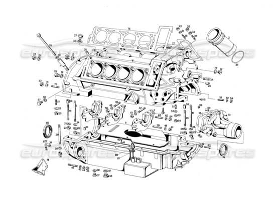 a part diagram from the Maserati Quattroporte (1967-1979) parts catalogue