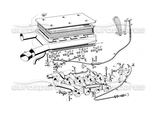 a part diagram from the Maserati Quattroporte (1967-1979) parts catalogue