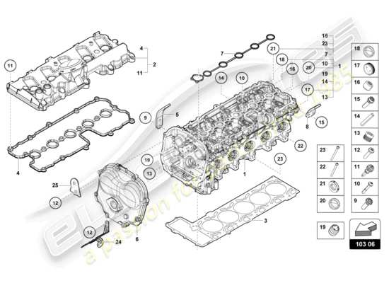 a part diagram from the Lamborghini Huracan Tecnica parts catalogue