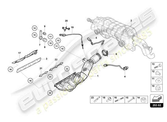 a part diagram from the Lamborghini Huracan Tecnica parts catalogue