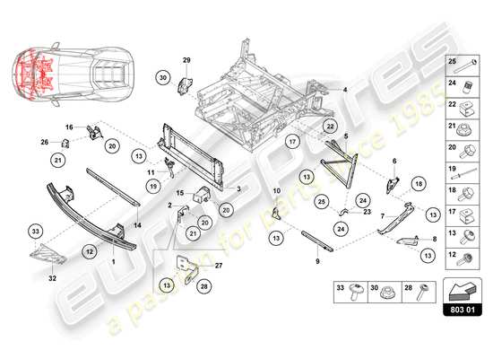 a part diagram from the Lamborghini Huracan Tecnica parts catalogue