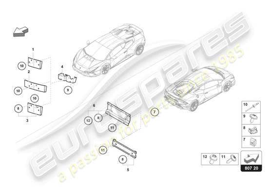 a part diagram from the Lamborghini Huracan Tecnica parts catalogue