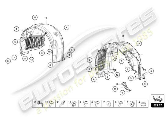 a part diagram from the Lamborghini Huracan Tecnica parts catalogue