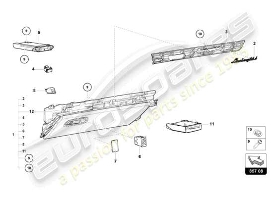 a part diagram from the Lamborghini Huracan Tecnica parts catalogue