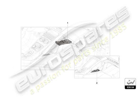 a part diagram from the Lamborghini Huracan Accessories parts catalogue