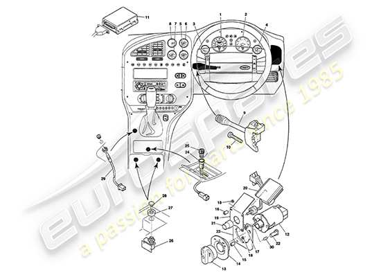 a part diagram from the Aston Martin V8 Volante (1999) parts catalogue