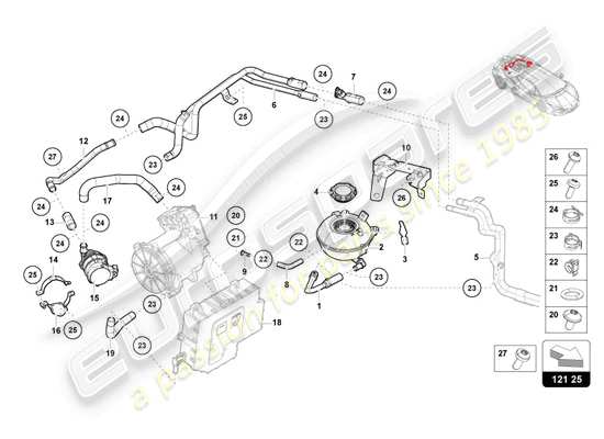 a part diagram from the Lamborghini Revuelto parts catalogue