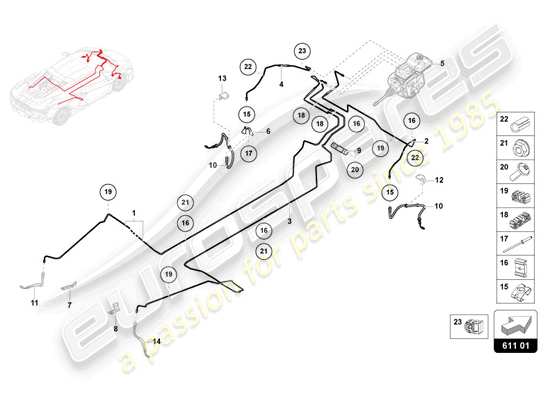 a part diagram from the Lamborghini Revuelto parts catalogue