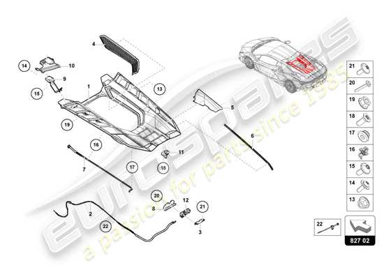 a part diagram from the Lamborghini Revuelto parts catalogue