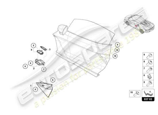 a part diagram from the Lamborghini Revuelto parts catalogue