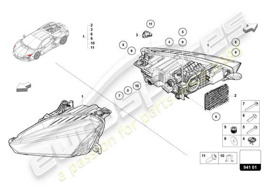 a part diagram from the Lamborghini Revuelto parts catalogue