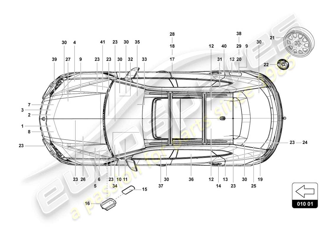 Lamborghini Urus (2020) signs/notices Parts Diagram