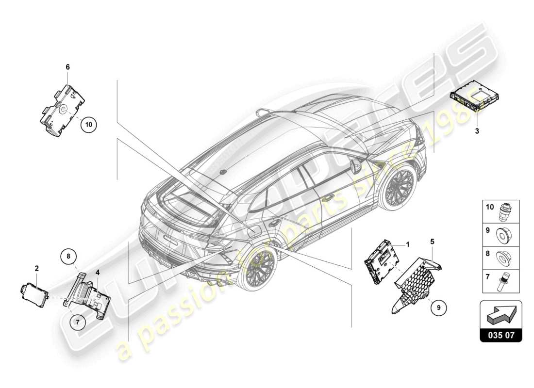 Lamborghini Urus (2020) tv tuner Part Diagram