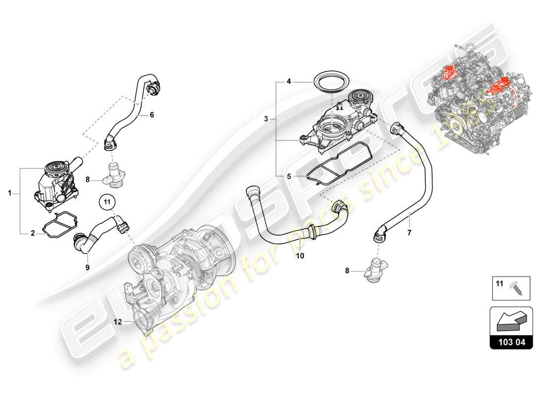 Lamborghini Urus (2020) VENTILATION FOR CYLINDER BLOCK Part Diagram