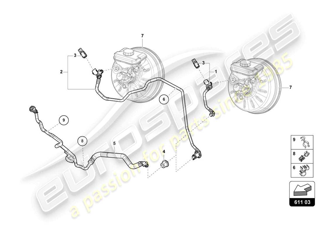 Lamborghini Urus (2020) VACUUM HOSES FOR BRAKE SERVO Parts Diagram