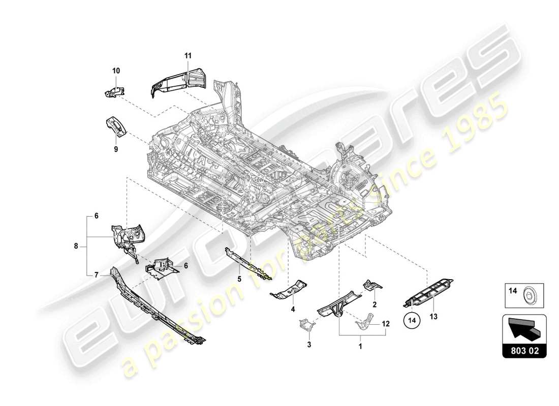 Lamborghini Urus (2020) underbody Part Diagram