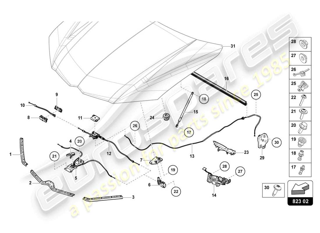 Lamborghini Urus (2020) GASKET FOR ENGINE COVER Parts Diagram