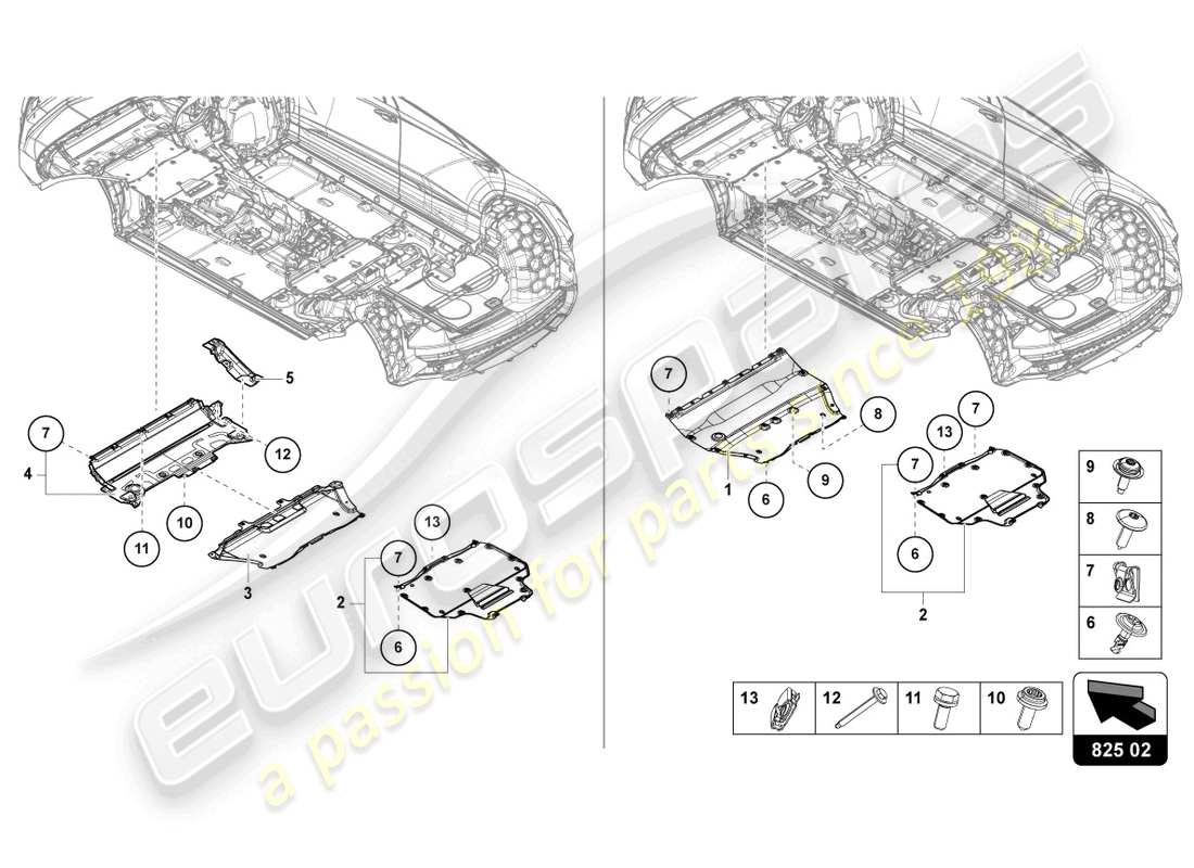 Lamborghini Urus (2020) UNDERBODY TRIM Part Diagram