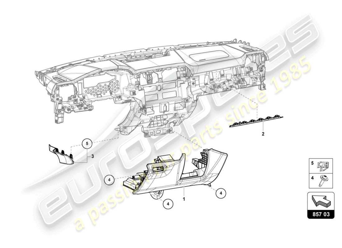 Lamborghini Urus (2020) INSTRUMENT PANEL Part Diagram