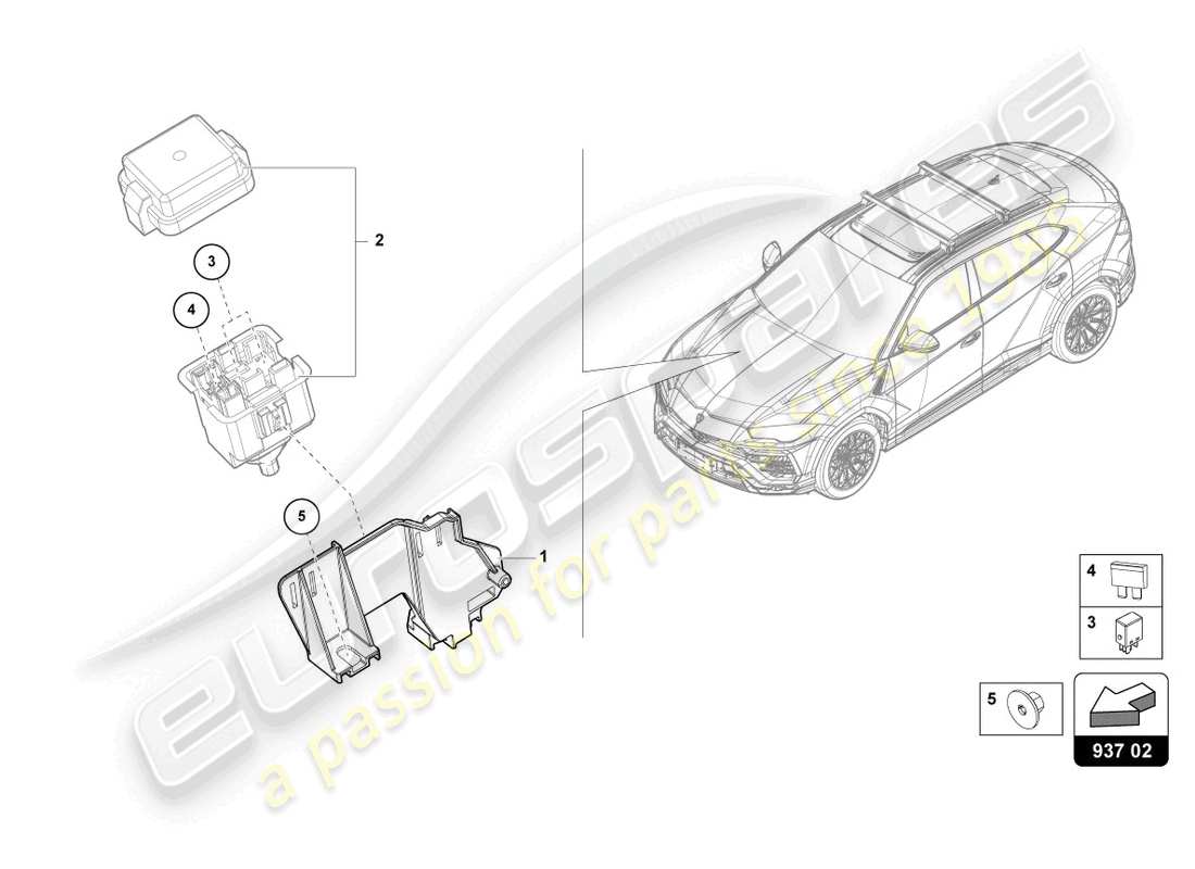 Lamborghini Urus (2020) FUSES Parts Diagram