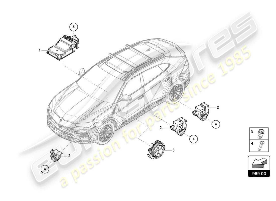 Lamborghini Urus (2020) CONTROL UNIT FOR AIRBAG Part Diagram