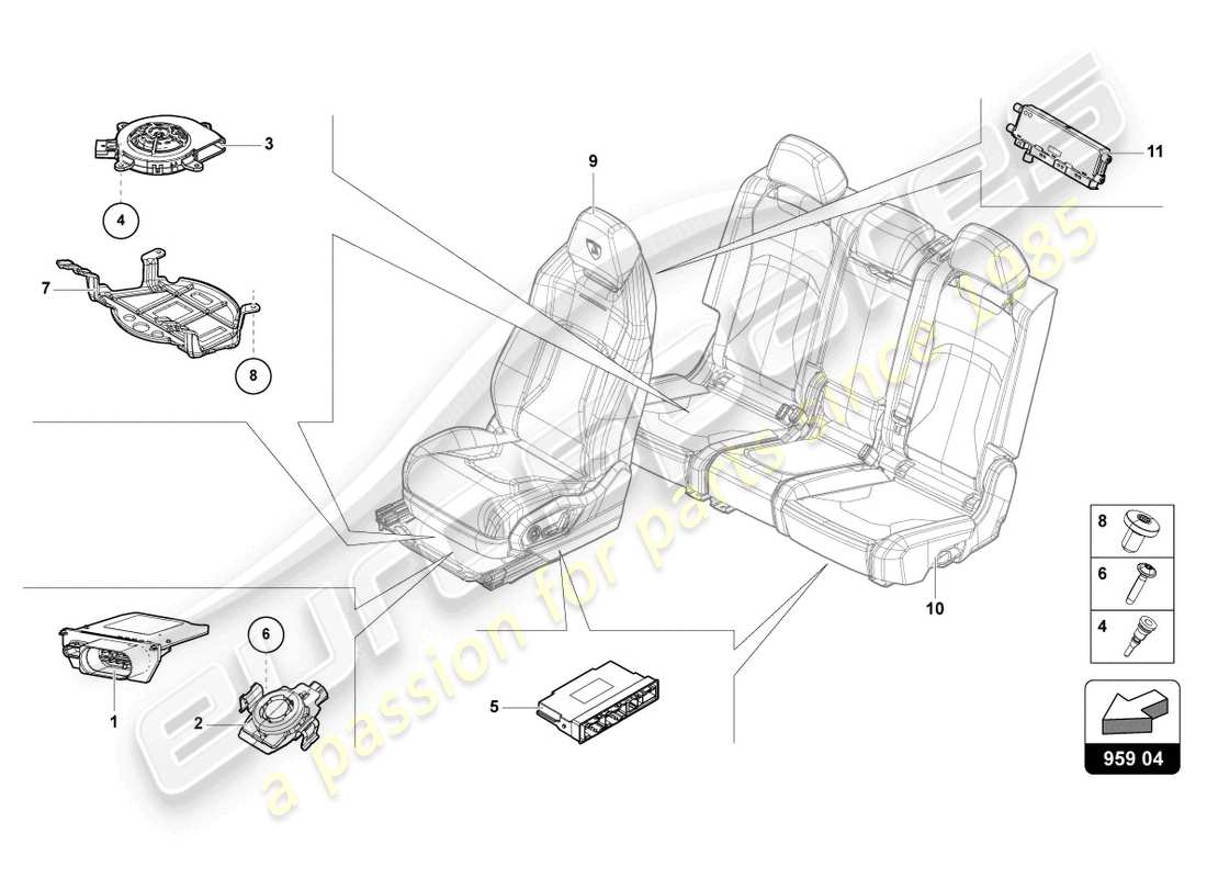 Lamborghini Urus (2020) CONTROL UNIT FOR SEAT OCCUPIED SENSOR Part Diagram