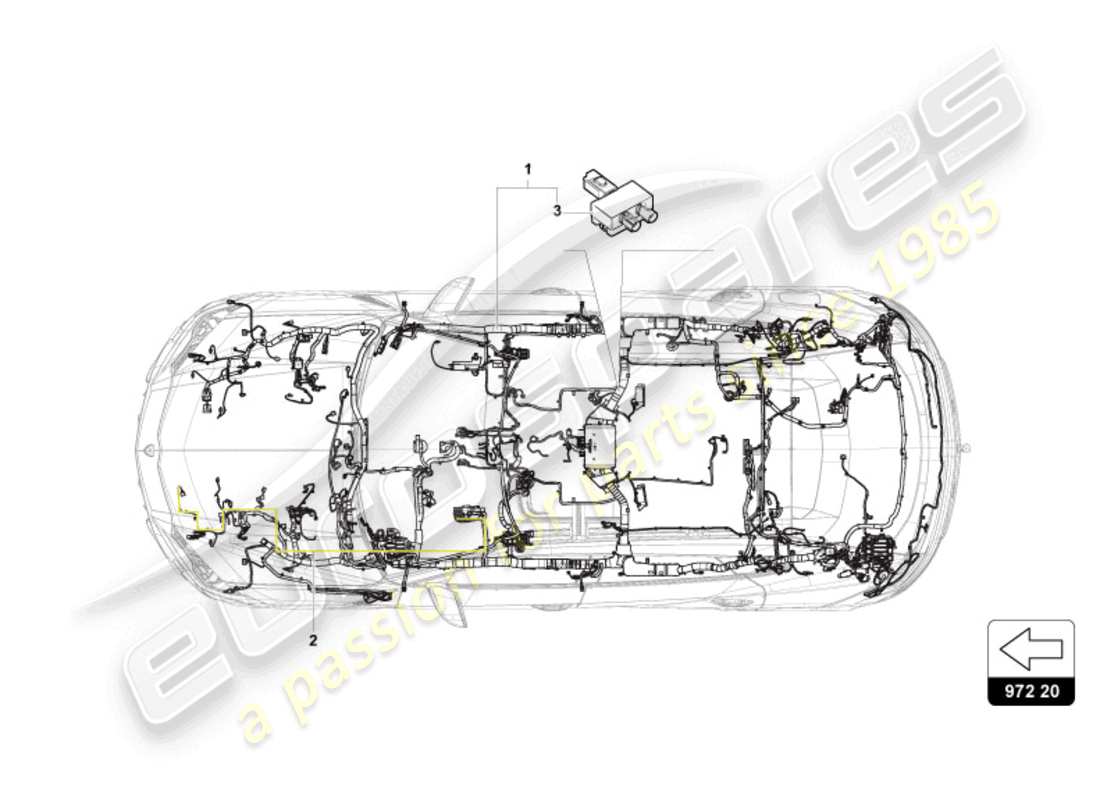 Lamborghini Urus (2020) WIRING HARNESS FOR INTERIOR Parts Diagram