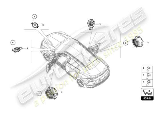 a part diagram from the Lamborghini Urus parts catalogue