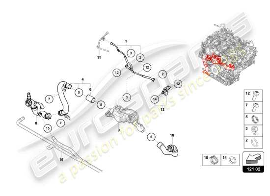 a part diagram from the Lamborghini Urus parts catalogue