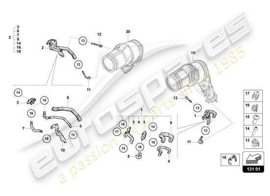 a part diagram from the Lamborghini Urus (2020) parts catalogue