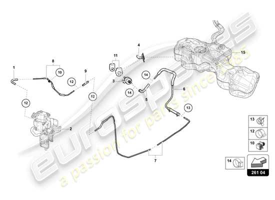 a part diagram from the Lamborghini Urus parts catalogue