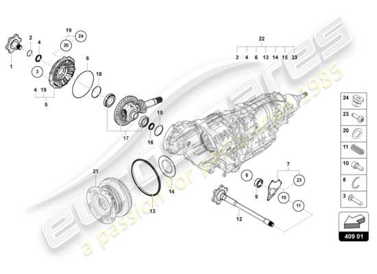 a part diagram from the Lamborghini Urus parts catalogue