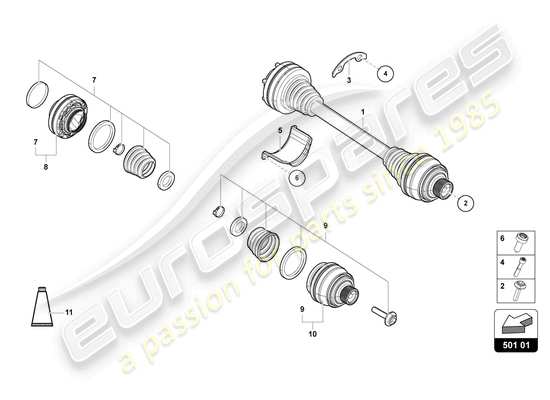 a part diagram from the Lamborghini Urus (2020) parts catalogue