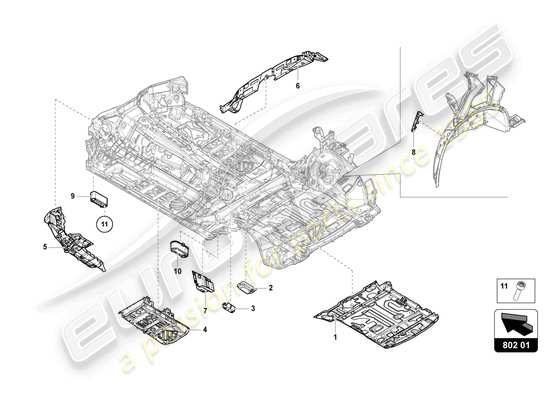 a part diagram from the Lamborghini Urus parts catalogue