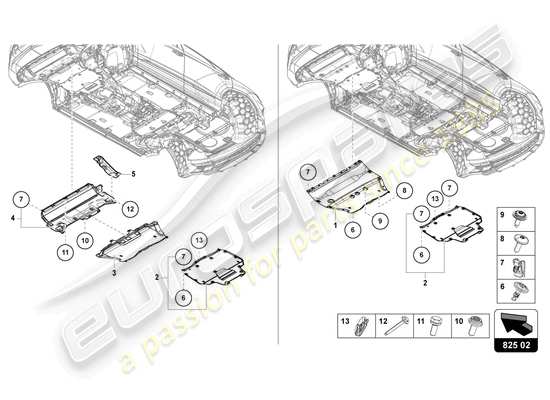 a part diagram from the Lamborghini Urus (2020) parts catalogue