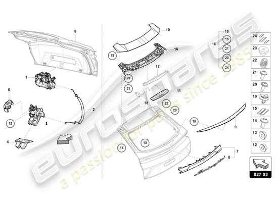 a part diagram from the Lamborghini Urus parts catalogue