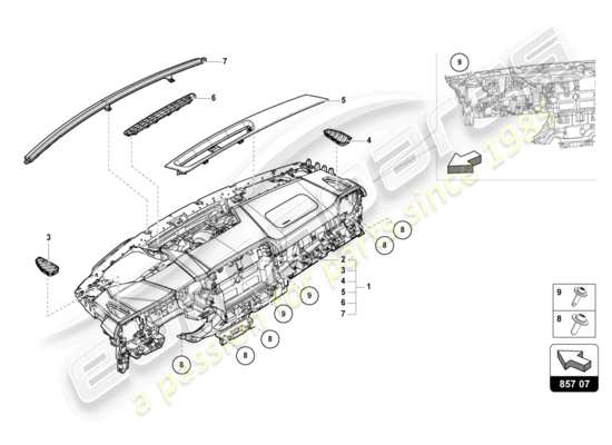 a part diagram from the Lamborghini Urus parts catalogue