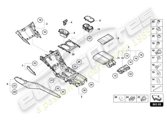 a part diagram from the Lamborghini Urus parts catalogue