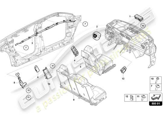 a part diagram from the Lamborghini Urus parts catalogue