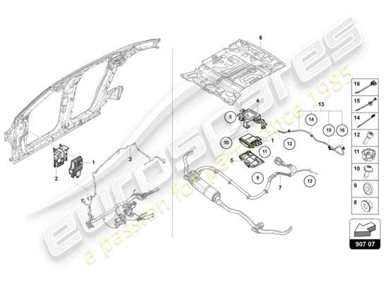 a part diagram from the Lamborghini Urus parts catalogue