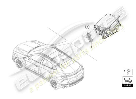 a part diagram from the Lamborghini Urus parts catalogue