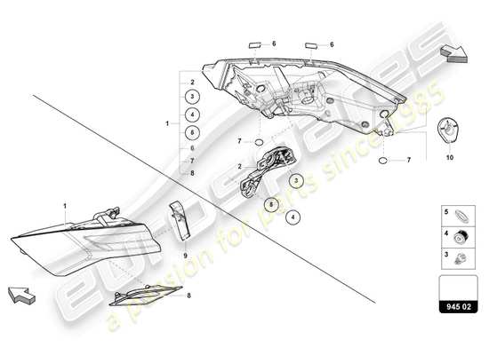 a part diagram from the Lamborghini Urus (2020) parts catalogue