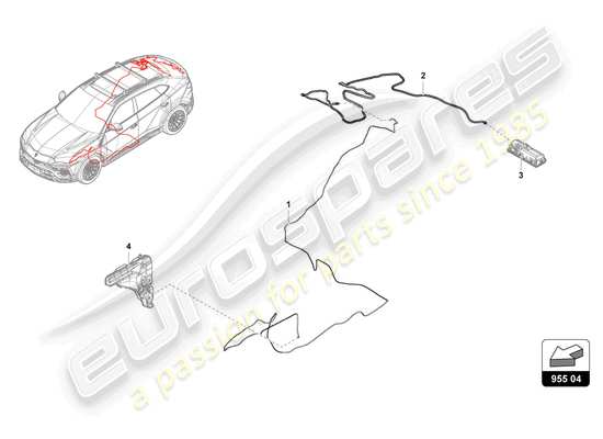 a part diagram from the Lamborghini Urus parts catalogue