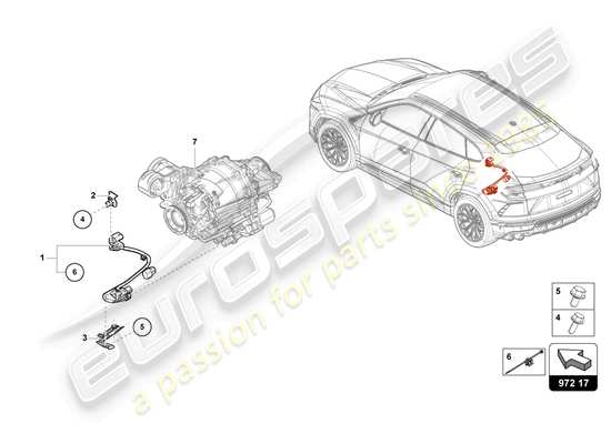 a part diagram from the Lamborghini Urus parts catalogue