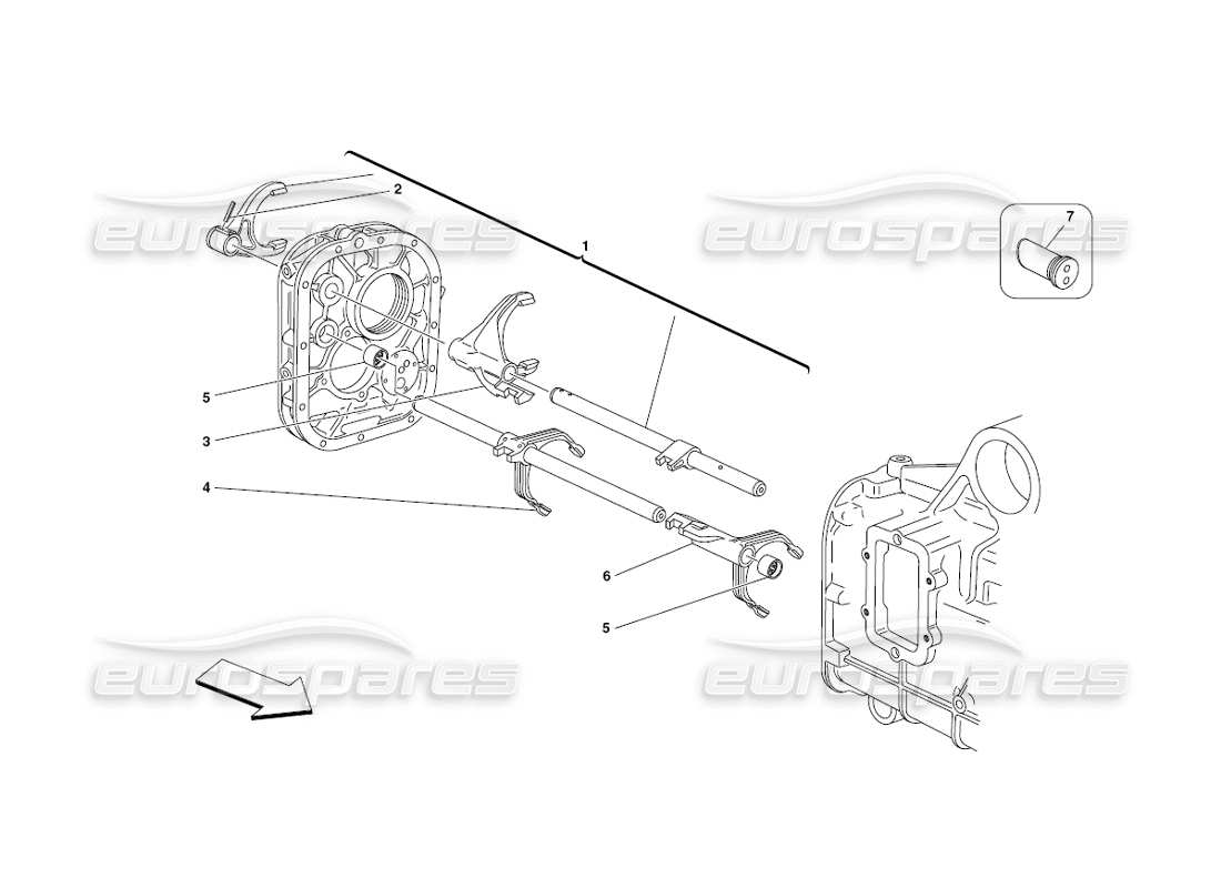 Ferrari 430 Challenge (2006) Inside Gearbox Controls Part Diagram