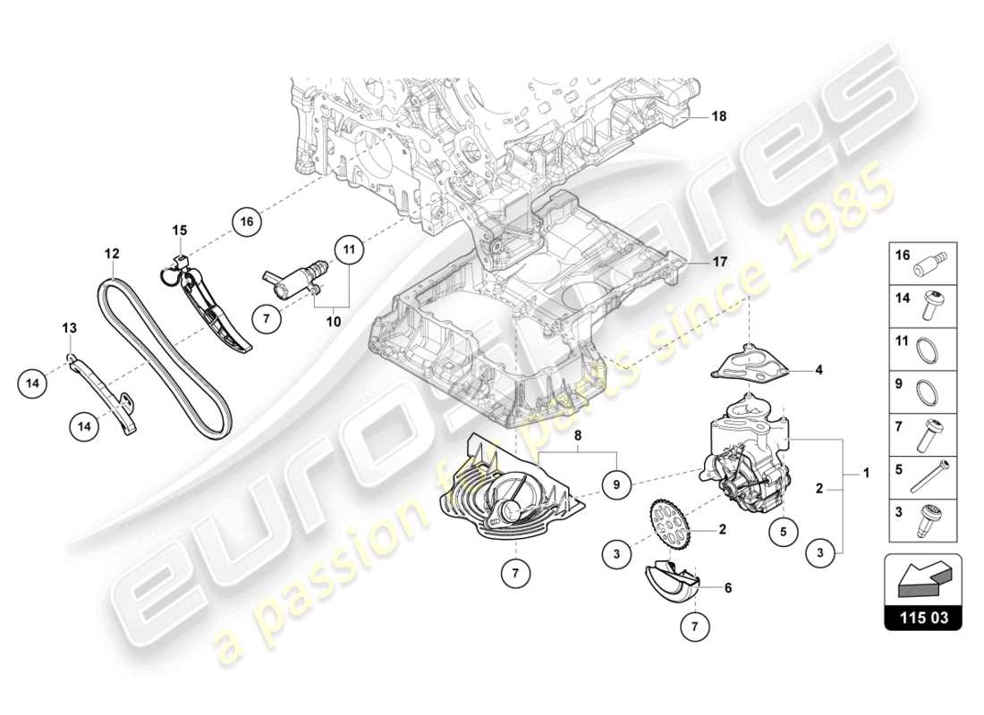 Lamborghini Urus (2021) oil pump Part Diagram