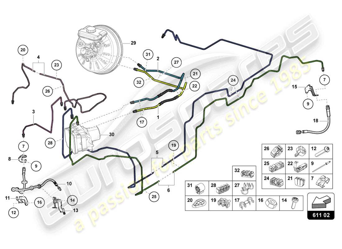 Lamborghini Urus (2021) BRAKE PIPE Part Diagram